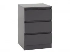 Seconique Seconique Malvern Grey Pair of 3 Drawer Bedside Cabinets