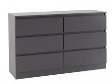 Seconique Seconique Malvern Grey 3+3 Drawer Chest of Drawers