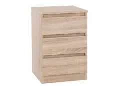 Seconique Seconique Malvern Sonoma Oak 3 Drawer Bedside Table