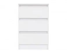 Seconique Seconique Malvern White 3 Drawer Bedside Table