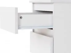 Seconique Seconique Malvern White 3 Drawer Bedside Table