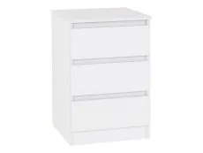 Seconique Seconique Malvern White Pair of 3 Drawer Bedside Cabinets