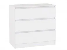 Seconique Seconique Malvern White 3 Drawer Low Chest of Drawers