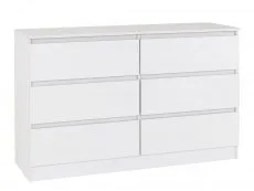 Seconique Seconique Malvern White 3+3 Drawer Chest of Drawers