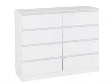 Seconique Seconique Malvern White 4+4 Drawer Chest of Drawers