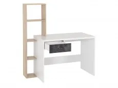 Seconique Seconique Nordic White and Oak 1 Drawer Study Desk