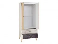 Seconique Seconique Nordic White and Oak 2 Door 2 Drawer Wardrobe