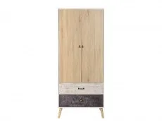 Seconique Seconique Nordic White and Oak 2 Door 2 Drawer Wardrobe