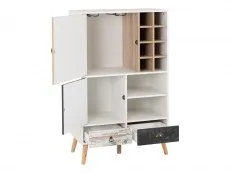 Seconique Seconique Nordic White and Oak 2 Door 2 Drawer Wine Cabinet