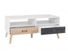 Seconique Seconique Nordic White and Oak 2 Drawer Coffee Table