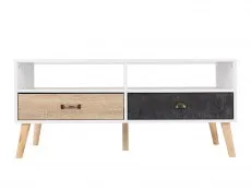 Seconique Seconique Nordic White and Oak 2 Drawer Coffee Table