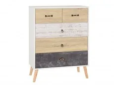 Seconique Seconique Nordic White and Oak 3+2 Drawer Chest of Drawers