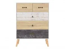 Seconique Seconique Nordic White and Oak 3+2 Drawer Chest of Drawers