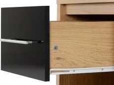 Seconique Seconique Seville Black High Gloss and Oak 1 Drawer Bedside Table