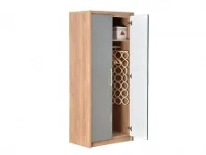 Seconique Seconique Seville Grey High Gloss and Oak 2 Door Double Wardrobe