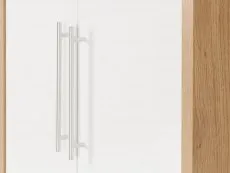 Seconique Seconique Seville White High Gloss and Oak 2 Door Double Wardrobe