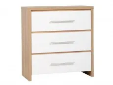 Seconique Seconique Seville White High Gloss and Oak 3 Piece Bedroom Furniture Package