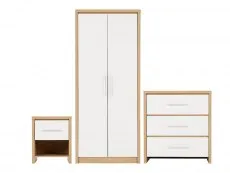 Seconique Seconique Seville White High Gloss and Oak 3 Piece Bedroom Furniture Package