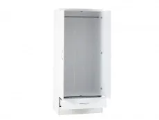 Seconique Seconique Nevada White High Gloss 2 Door 1 Drawer Mirrored Wardrobe