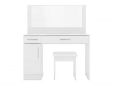 Seconique Seconique Nevada White High Gloss 2 Drawer Dressing Table and Stool