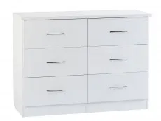 Seconique Seconique Nevada White High Gloss 3+3 Drawer Chest of Drawers