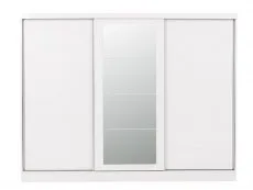 Seconique Seconique Nevada White High Gloss Sliding Mirrored Triple Wardrobe