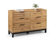 Julian Bowen Julian Bowen Bali Oak 6 Drawer Wide Chest of Drawers