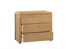 Julian Bowen Julian Bowen Curve 3 Drawer Oak Chest of Drawers (Assembled)