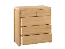 Julian Bowen Julian Bowen Curve 3+2 Oak Chest of Drawers (Assembled)