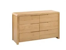 Julian Bowen Julian Bowen Curve 6 Drawer Wide Oak Chest of Drawers (Assembled)