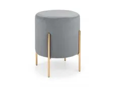 Julian Bowen Julian Bowen Harrogate Grey Velvet Fabric Stool