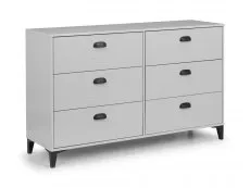 Julian Bowen Julian Bowen Lakers 6 Drawer Grey Wide Chest of Drawers