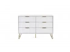 Julian Bowen Julian Bowen Murano Matte White 6 Drawer Chest of Drawers