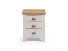 Julian Bowen Julian Bowen Richmond Grey and Oak 3 Drawer Bedside Table (Assembled)