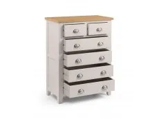 Julian Bowen Julian Bowen Richmond Grey and Oak 4+2 Chest of Drawers (Assembled)