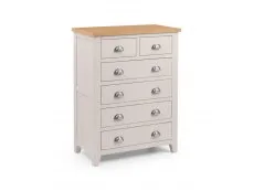 Julian Bowen Julian Bowen Richmond Grey and Oak 4+2 Chest of Drawers (Assembled)