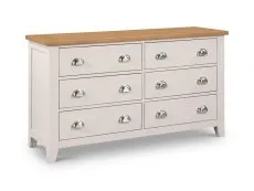 Julian Bowen Julian Bowen Richmond Grey and Oak 6 Drawer Wide Chest of Drawers (Assembled)