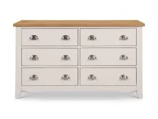 Julian Bowen Julian Bowen Richmond Grey and Oak 6 Drawer Wide Chest of Drawers (Assembled)