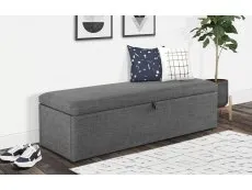 Julian Bowen Julian Bowen Sorrento Slate Grey Linen Fabric Blanket Box