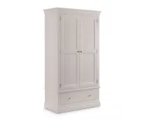 Julian Bowen Julian Bowen Clermont Light Grey 2 Door 1 Drawer Wardrobe