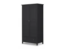 Julian Bowen Julian Bowen Maine Anthracite 2 Door 1 Drawer Wardrobe