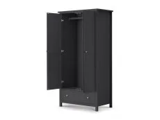 Julian Bowen Julian Bowen Maine Anthracite 2 Door 1 Drawer Wardrobe