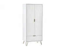 Julian Bowen Julian Bowen Murano Matt White 2 Door 1 Drawer Wardrobe