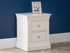 Julian Bowen Julian Bowen Clermont 2 Drawer Light Grey Bedside Table