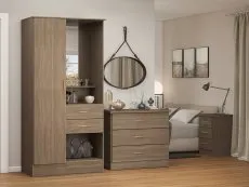 Seconique Seconique Nevada Rustic Oak 1 Door 2 Drawer Wardrobe