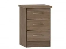 Seconique Seconique Nevada Rustic Oak 3 Drawer Bedside Table