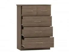 Seconique Seconique Nevada Rustic Oak 3+2 Drawer Chest of Drawers