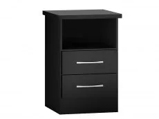 Seconique Seconique Nevada Black High Gloss 2 Drawer Bedside Table