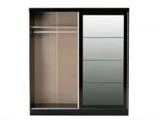 Seconique Seconique Nevada Black High Gloss Sliding Mirrored Wardrobe