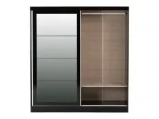 Seconique Seconique Nevada Black High Gloss Sliding Mirrored Wardrobe